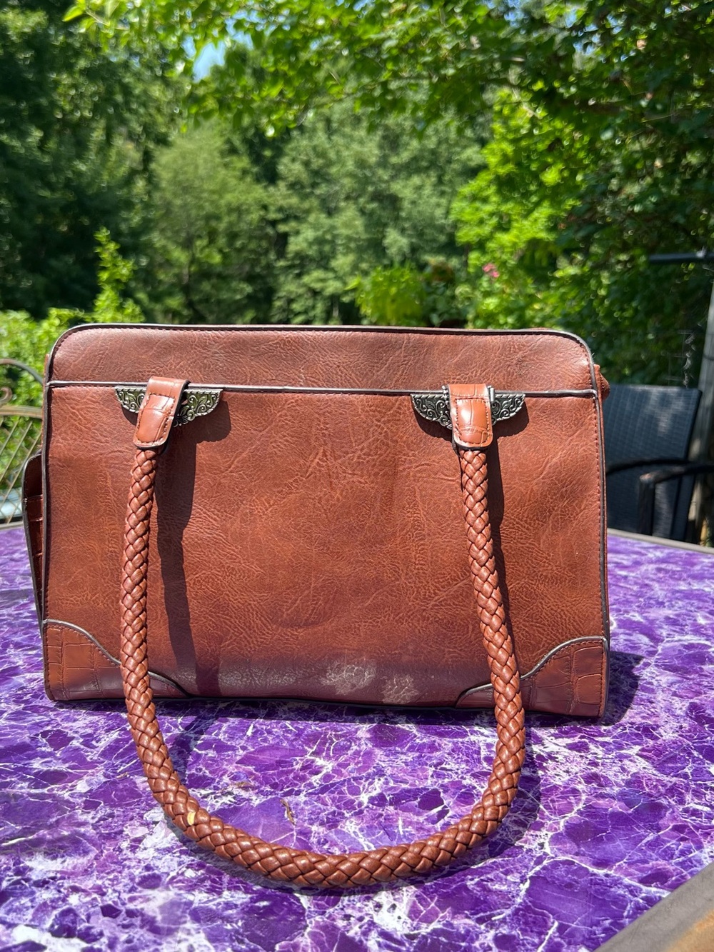 Brown Leather Tote Handbag
